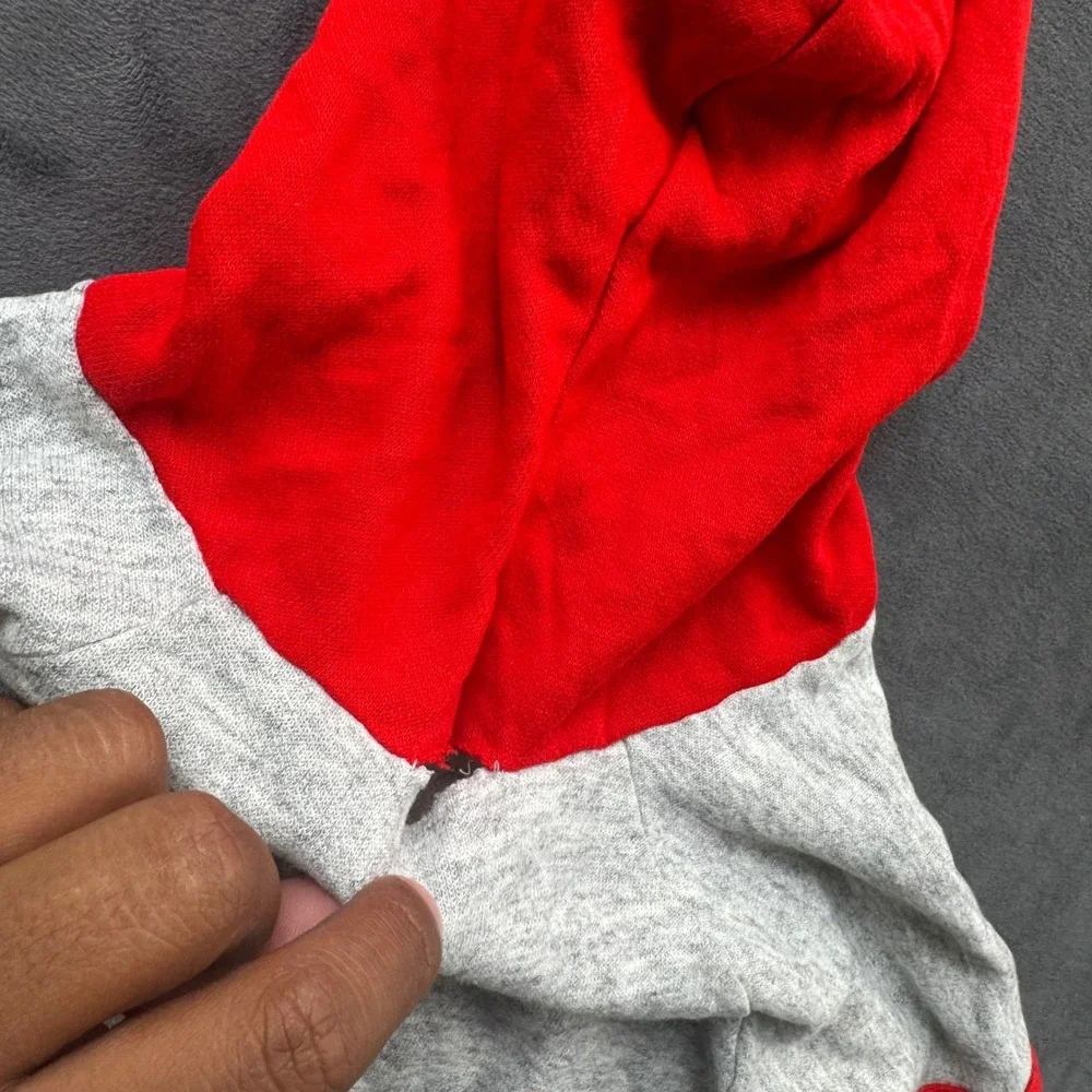 Vintage Boston Red Sox Youth Hoodie Gray Red Raglan Striped Sleeve Sweatshirt
